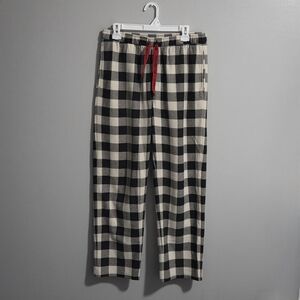 Columbia Black and White Plaid Joggers with Red Accent